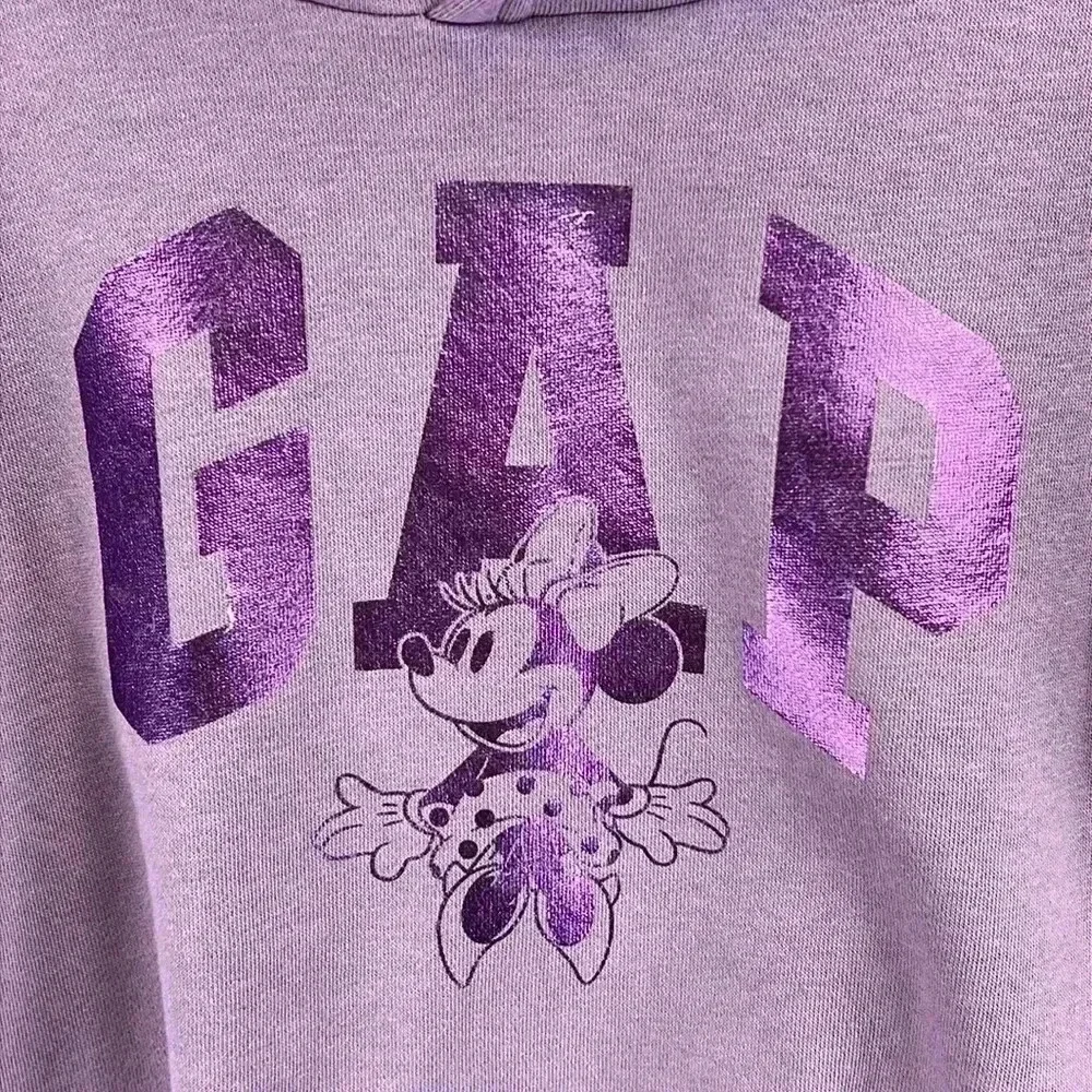 GAP x Disney Girls Hoodie Sweatshirt Size 4 Lavender Graphic Cotton/Polyester